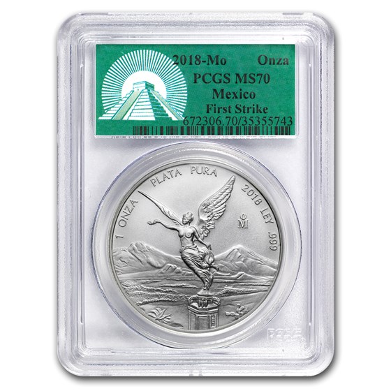 2018 Mexico 1 oz Silver Libertad MS-70 PCGS (FS, Green Label) 2018 Mexico 1 oz Silver Libertad MS-70 PCGS (FS, Green Label)